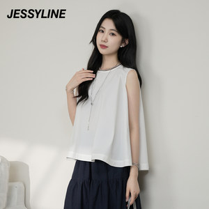 杰茜莱夏季小衬衫女无袖上衣 jessyline