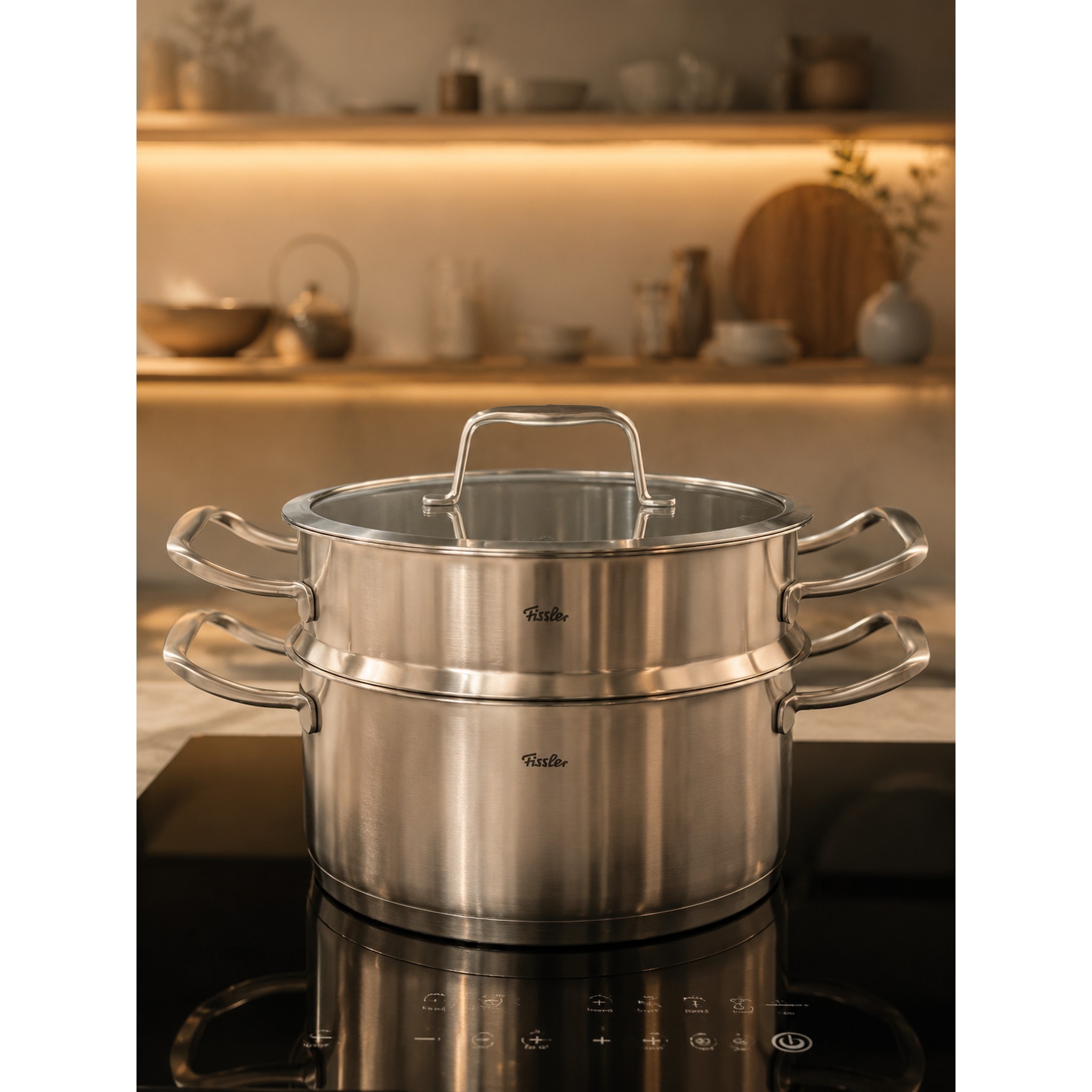Fissler/菲仕乐布达佩斯不锈钢单柄汤锅24厘米(玻璃盖)