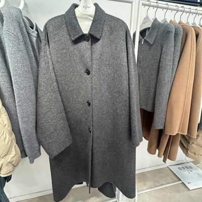 伊芙丽翻领灰色大衣199A870861