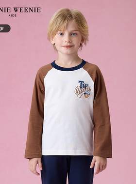 TeenieWeenie Kids小熊童装25年男童插肩长袖印花T恤TKLA253812K