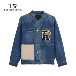 TeenieWeenie小熊男装2023春季帅气翻领牛仔夹克外套TNJE23S201K
