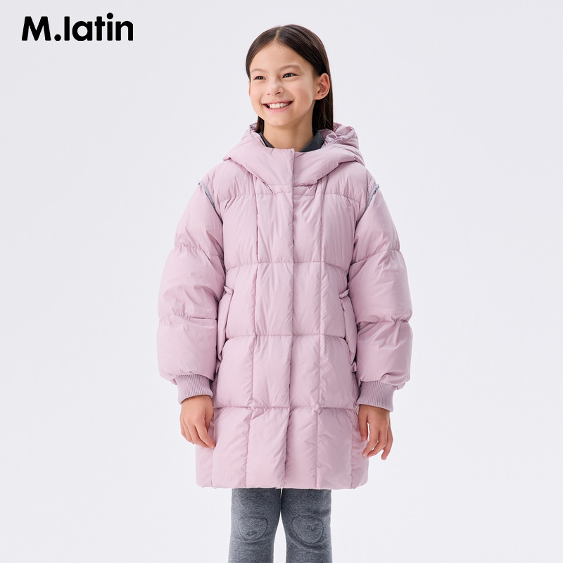 马拉丁童装羽绒服冬装男女大童简洁中长羽绒服124114741W