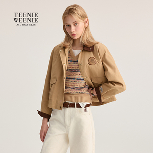 TeenieWeenie小熊女装巴恩风外套简约舒适翻领夹克TTJJ254903P