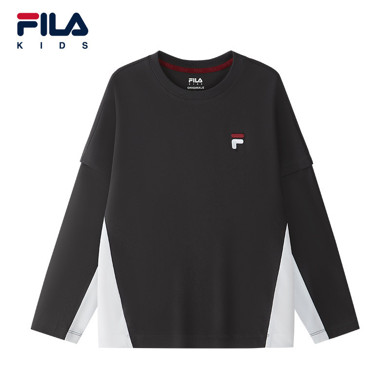 FILA KIDS斐乐童装男大童长袖T恤儿童宽松上衣K12B631201