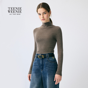 TeenieWeenie小熊女装毛针织衫新款保暖舒领毛衣TTKW254TC6E