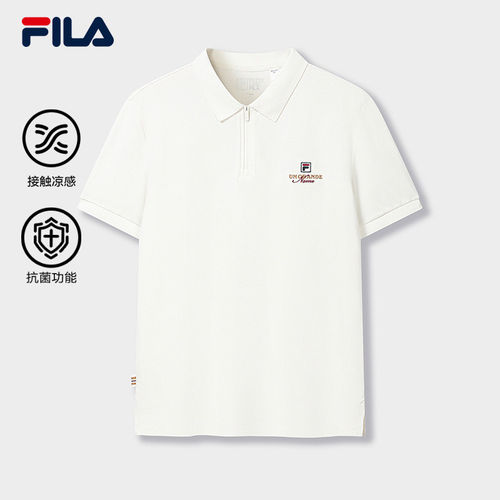 FILA 斐乐男子针织短袖POLO衫2026秋季新款凉感上衣F11M638101F