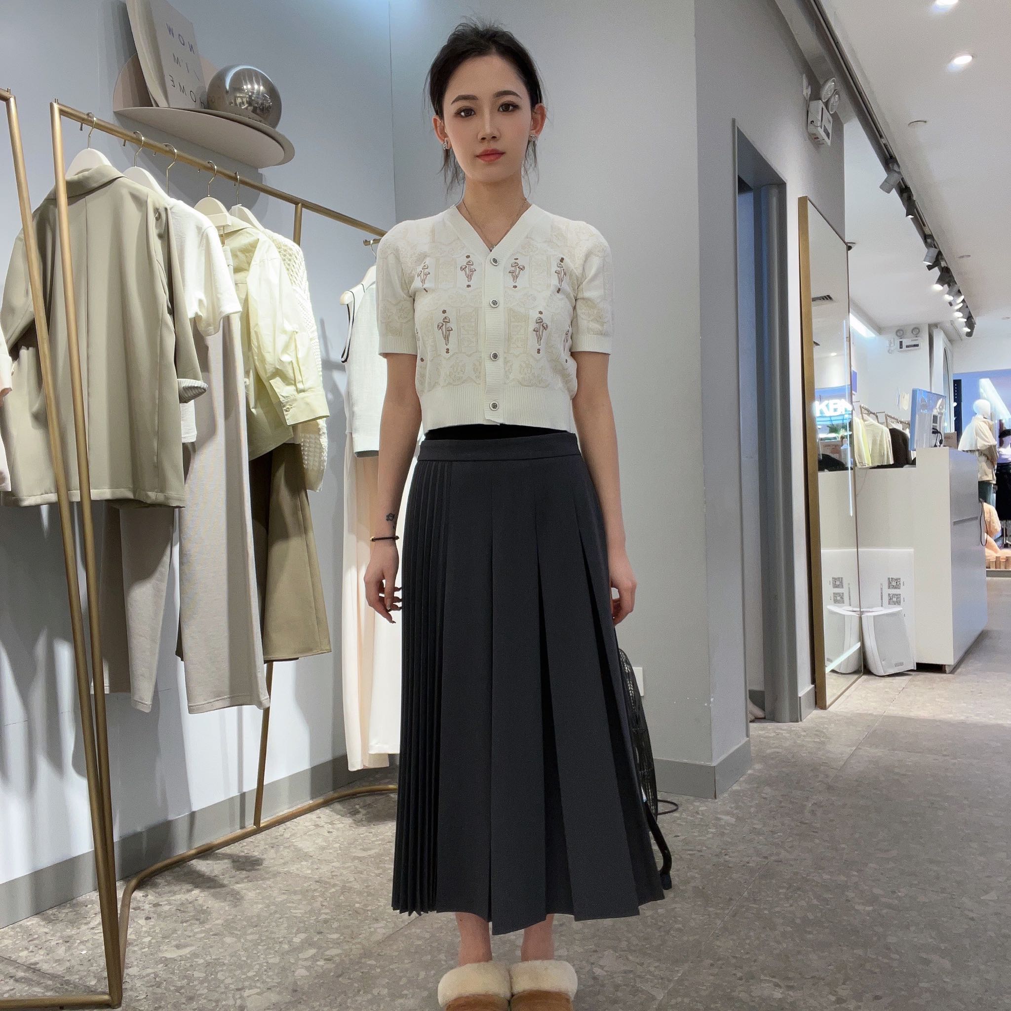 诗凡黎女士时尚简约长裙半裙腰裙3FA541431