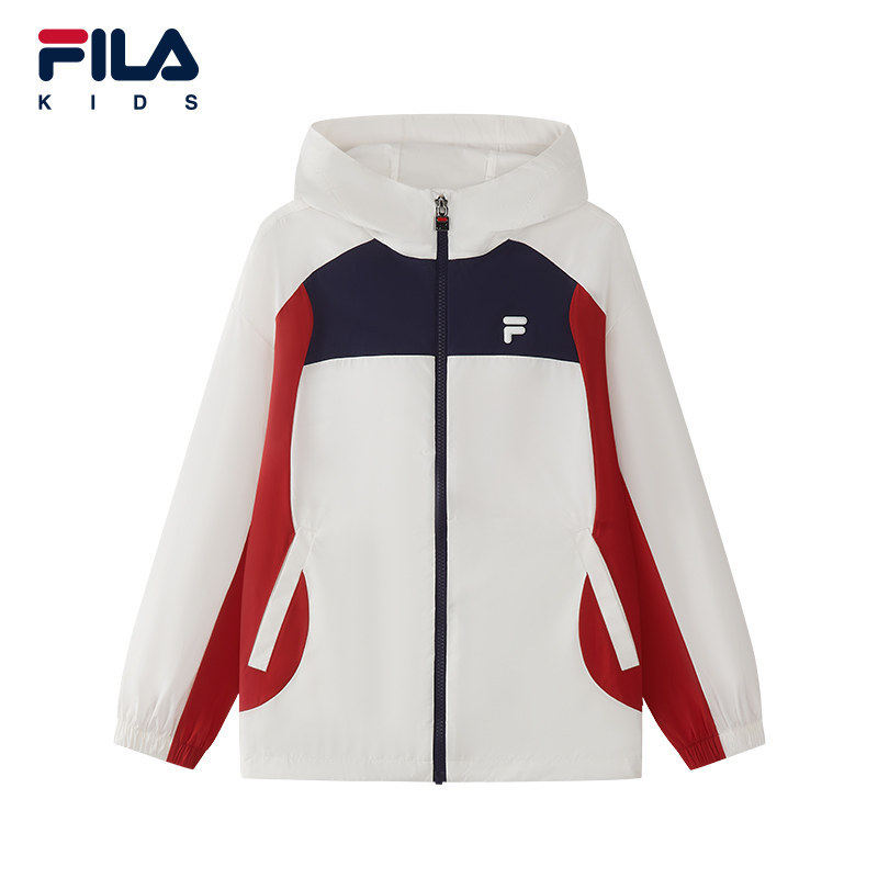 FILA KIDS斐乐童装男大童外套2026夏季新款儿童连帽K12B621706