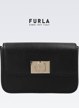 FURLA/芙拉 纯色旋扣翻盖链条卵石纹皮革 WE00265-ARE000