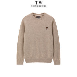 Teenie Weenie2025冬圆领刺绣熊毛衣TNKW254T03K