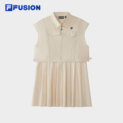 FILA FUSION 斐乐官方女子梭织洋装2026夏无袖衬衫裙T11W623318F