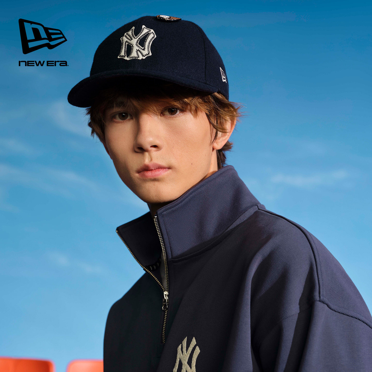 New Era纽亦华2025秋冬款MLB微弯檐棒球帽全封硬顶毛毡14726253
