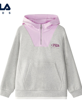 FILA KIDS斐乐童装大童卫衣2025冬新儿童连帽套头上衣K12G541209