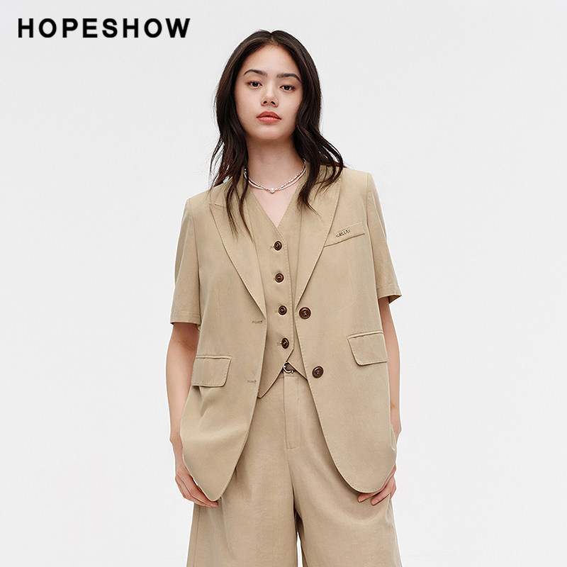 红袖女士时尚简约西服半袖西装89124172204
