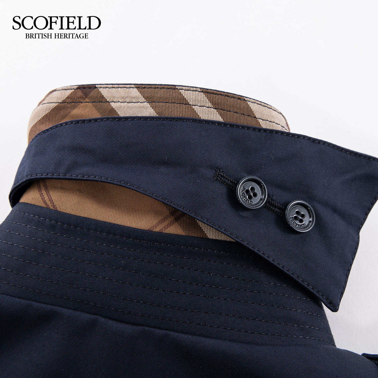 】Scofield女装中长款收腰双排扣风衣外套2025秋季新品