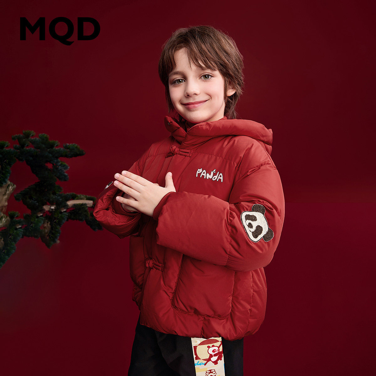 【反季特惠】【三防】MQD女童红色羽绒安心绒冬季儿童加厚外套