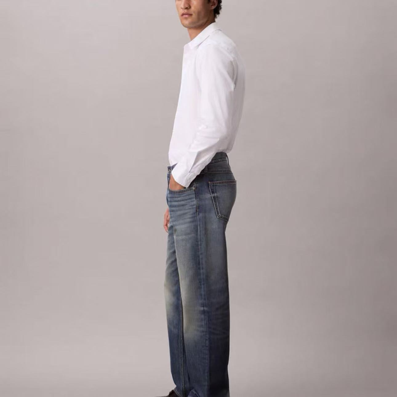 CK Jeans25秋季新款男复古猫须直筒牛仔裤4RD911G