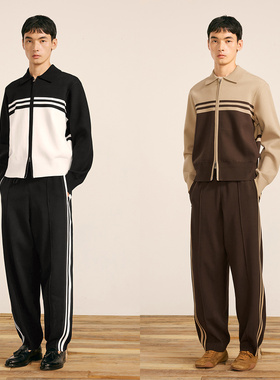 速写男装2024秋新品弯刀裤潮拼接束脚裤9O8E11670