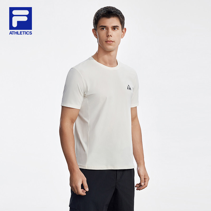 FILA 斐乐男子短袖衫2026夏圆领上衣运动百搭T恤A11M637198A