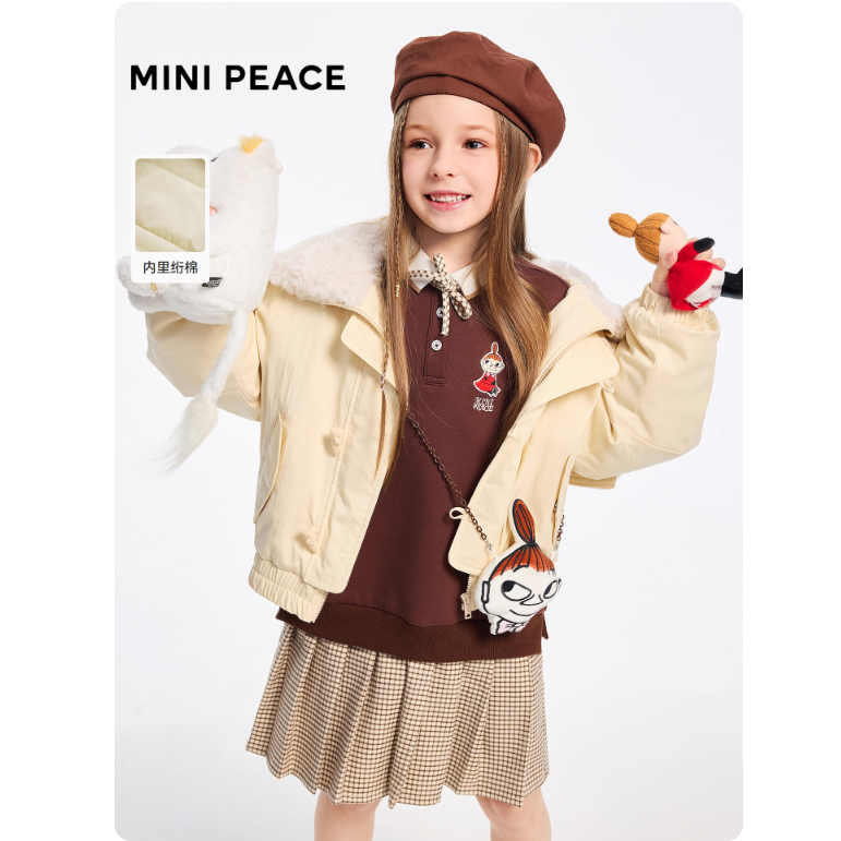 Mini Peace仿裘皮外套太平鸟童装女童外套秋冬装夹克F2AEF4105,童装/婴儿装/亲子装,夹克/皮衣,淘宝优惠券,粉丝福利购,淘宝优惠卷