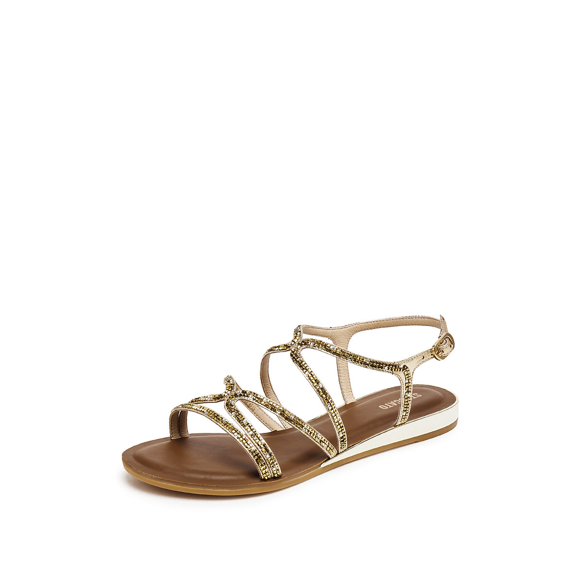 思加图夏季仙女风罗马凉鞋平底鞋外穿凉鞋女凉鞋9JI71BL5