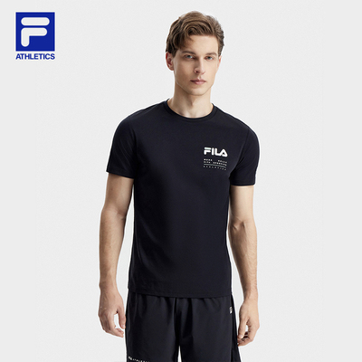 FILA 斐乐男子短袖衫T恤基础简约圆领运动针织上衣A61M521108A
