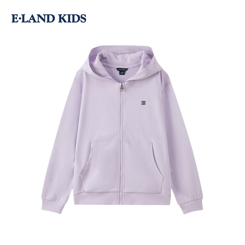 eland kids童装男女童卫衣外套 学院风连帽开衫