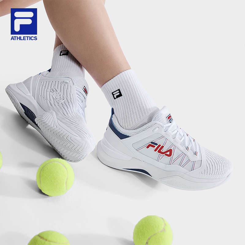 FILA斐乐速力1+性能网球鞋女鞋专业运动鞋女子小白鞋A12W521509F