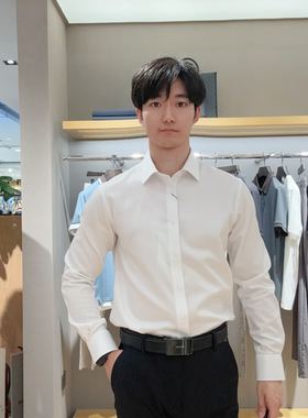 报喜鸟男士正装白色免烫衬衫EBC243015U111