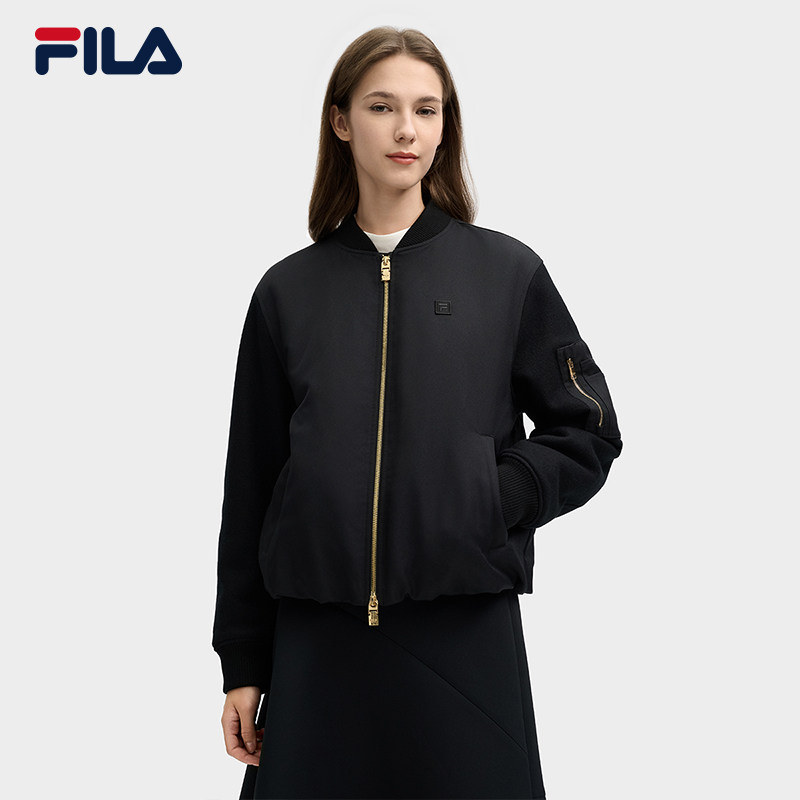 FILA 斐乐官方女士棉服2025春季舒适保暖棒球领夹克F11W515902F