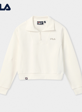 FILA 斐乐官方女子套头卫衣2025冬新半开襟上衣F11W549204F