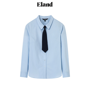 介意勿拍 E.LAND 无领节 EEYWD49Y02 女士学院风休闲衬衫
