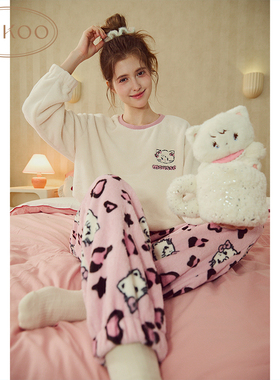 Gukoo/果壳睡衣女mikko冬季保暖柔感长袖家居服套装825426211F08