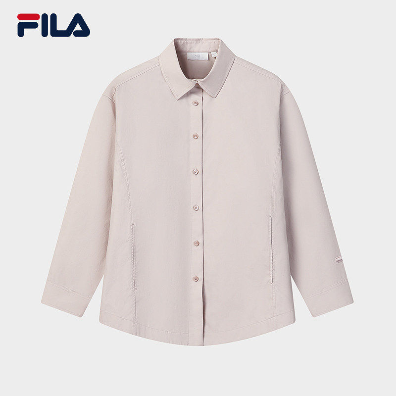 FILA 斐乐官方女子梭织长袖衬衫2026春新纯棉宽松上衣F11W615405F