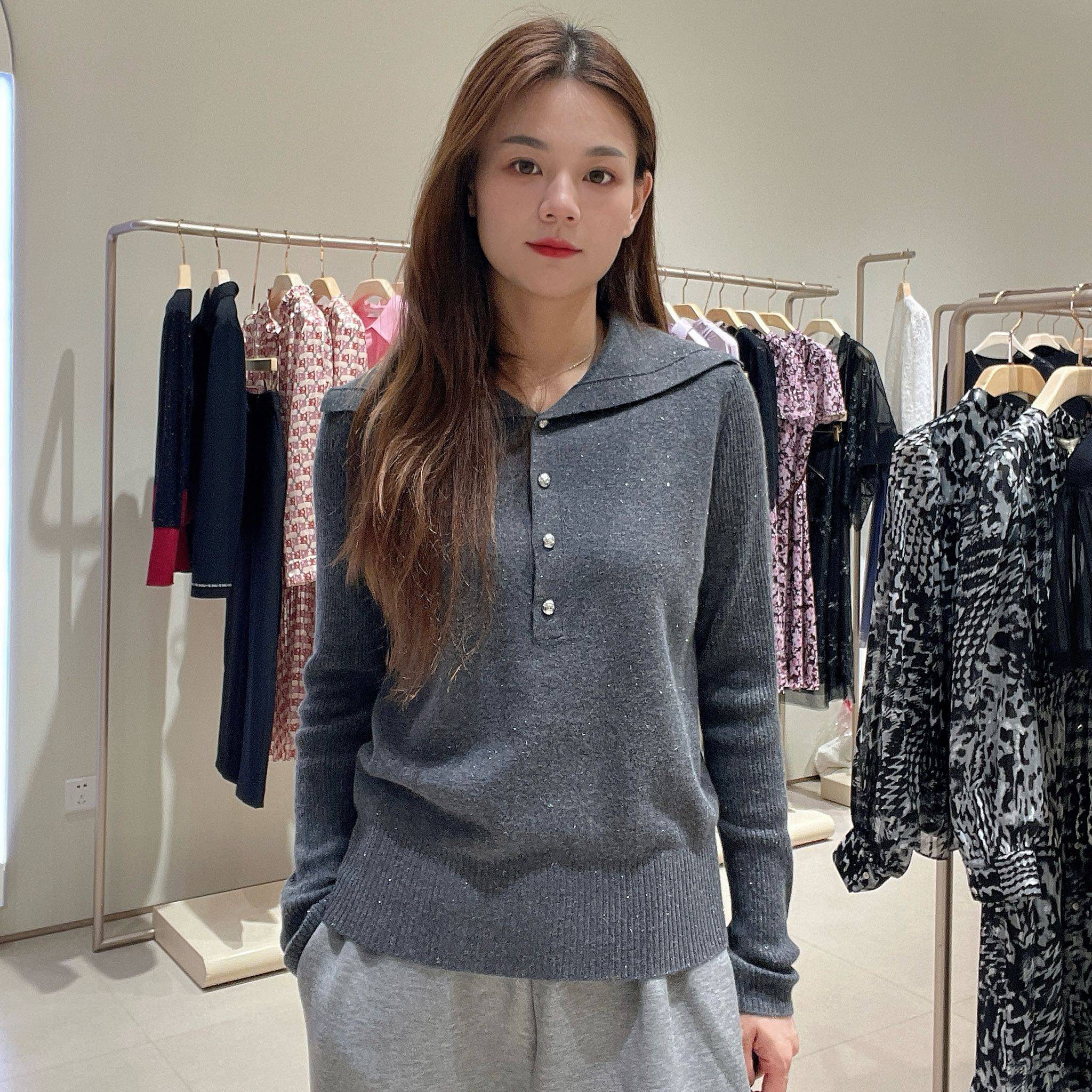 玖姿女士简约休闲长袖套头衫JWFD31003