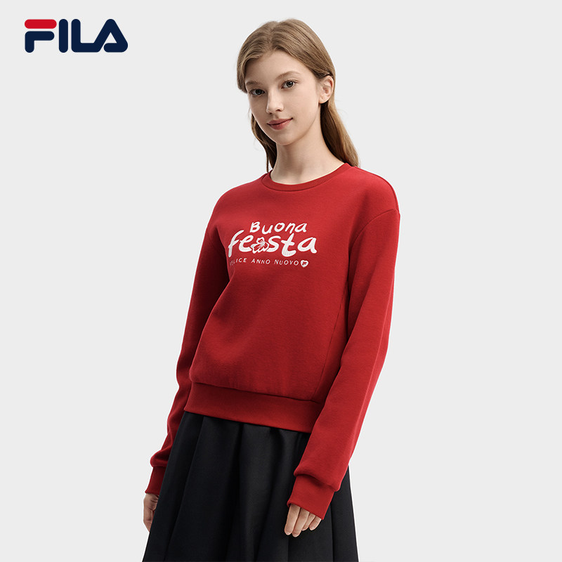 FILA 马上起飞斐乐女子套头卫衣2026春休闲上衣F11W619223F