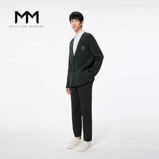 MM麦檬男装春黑色简约直筒宽松休闲裤男裤9E2250162