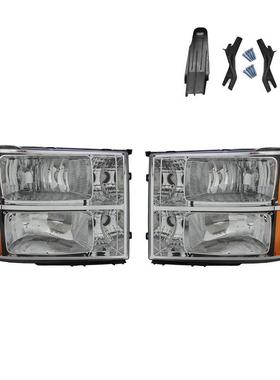 适用于GmcSierra07-13款美规大灯原车卤素半总成白色款