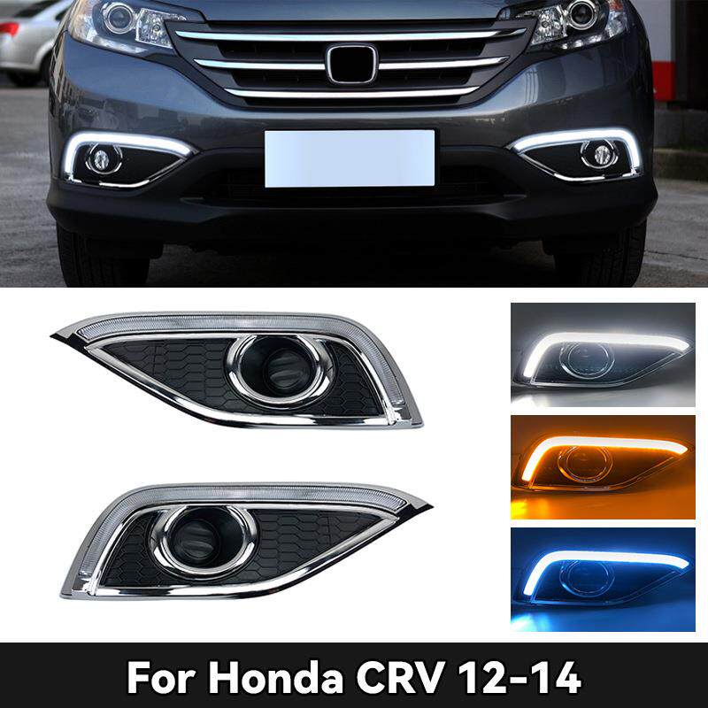 适用于本田12-14款CRV日行灯HONDA-CRV-DRL改装LED日间行车灯流光