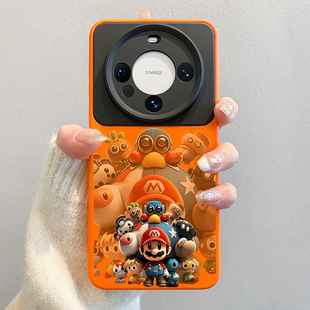 全包镜头防摔30超薄pro 卡通mate50液态硅胶m40pro不撞款 潮牌 mate70个性 适用华为mate60pro手机壳马里奥新款