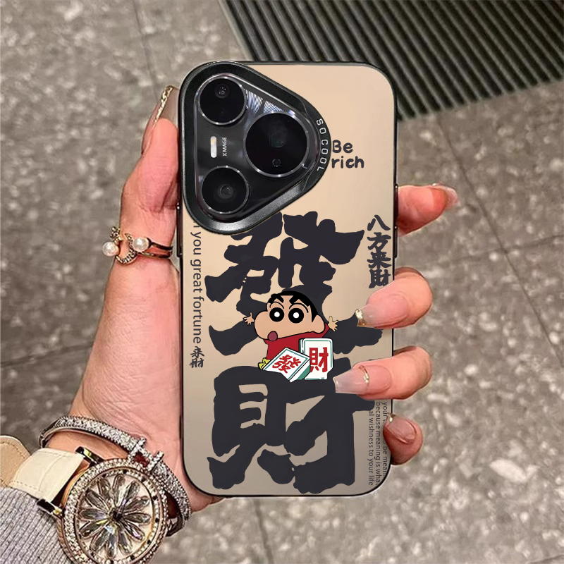 适用华为pura80手机壳新款p70pro磨砂mate70pro文字60蜡笔小新nova14pro超薄硅胶ultra防摔卡通男女pro+发财