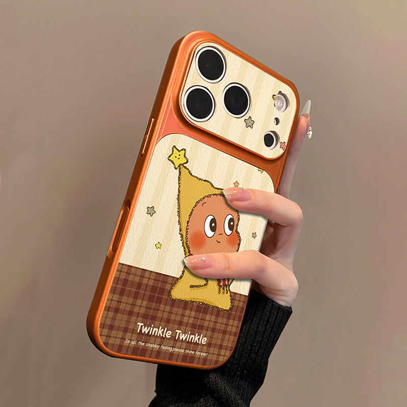 超好看独特适用苹果17promax手机壳新款iphone16超火星星人可爱卡通15Pro女高级感小羊皮14全包13硅胶防摔套