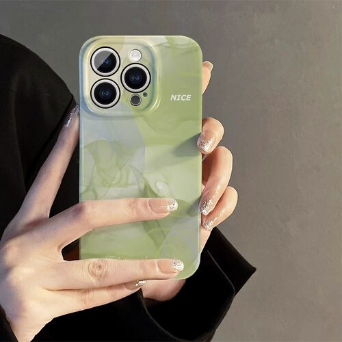 绿色晕染适用苹果手机壳2026新款