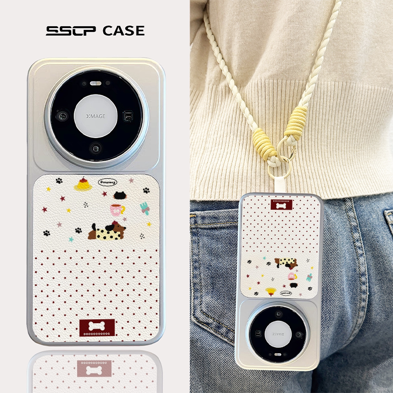 腊肠狗适用华为mate80手机壳2026新款pura70pro夏天promax高级小羊皮mate60pro女卡通p80斜挎挂绳m70pro+可爱