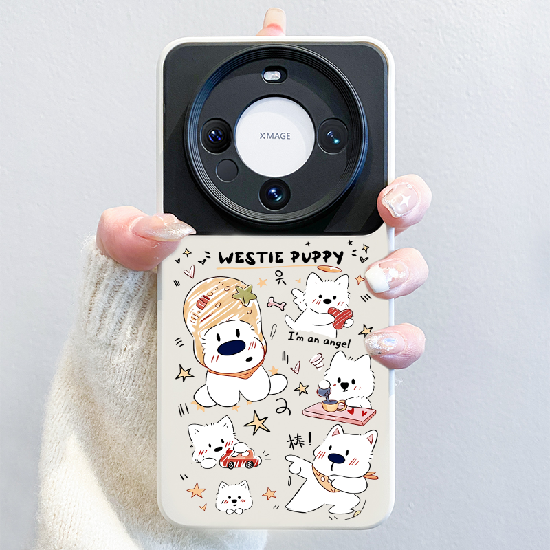 适用华为mate80手机壳2026新款pura70promate70pro卡通西高地60pro+可爱狗promax撞色保护套50女40全包ultra