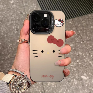 【Hellokitty猫】适用iphone16promax手机壳2026新款15pro磨砂苹果14简约卡通13女12超薄硅胶plus套11pm可爱
