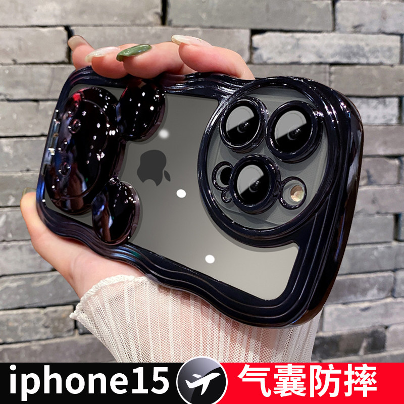 适用苹果15promax手机壳新款iphone15pro卡通支架14硅胶气囊防摔plus全包镜头软壳13高级透明por女款12保护套高性价比高么？