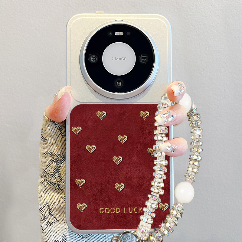 适用华为mate80手机壳2026新款pura70pro马年红色撞色小羊皮mate60pro秋冬高级感70pro+软硅胶p80女不撞款套