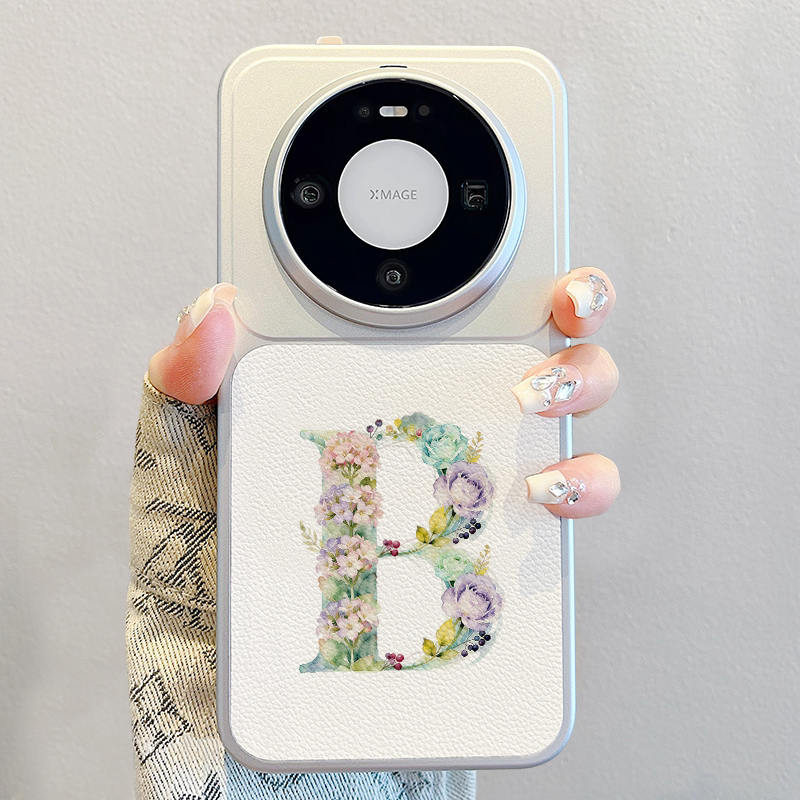 姓氏字母适用华为mate80手机壳2026新款pura70pro小清新promax秋冬高级感mate60pro小羊皮m70pro+女软p80防摔