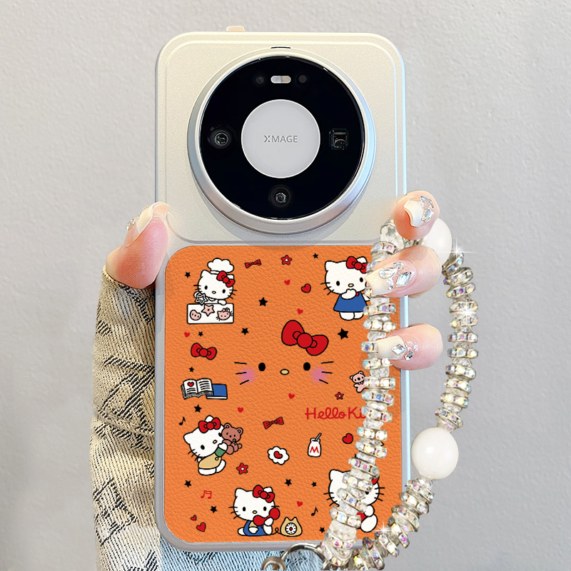 Kitty猫适用华为mate80手机壳2026新款mate70pro撞色小羊皮promax高级感60pro+超好看可爱卡通pura70pro女p80